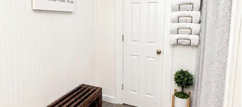 The Red Door, a cozy and stylish retreat in the heart of Newton, Illinois.