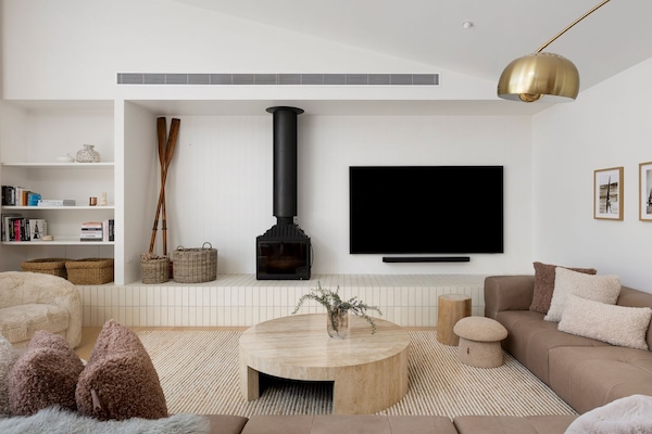 Lounge room with Wood Heater