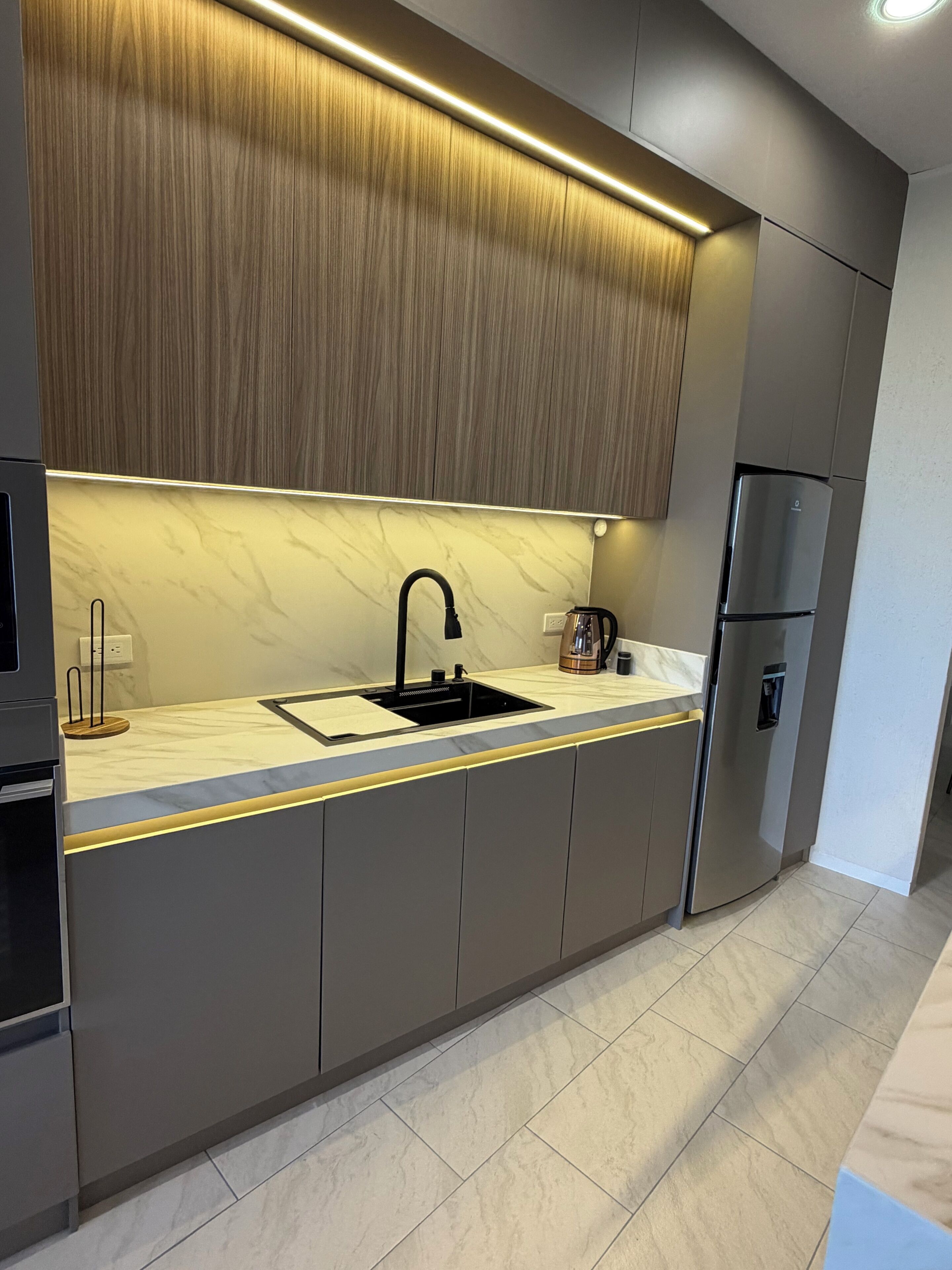 Apartemen Deluks, pemandangan samudra | Dapur pribadi