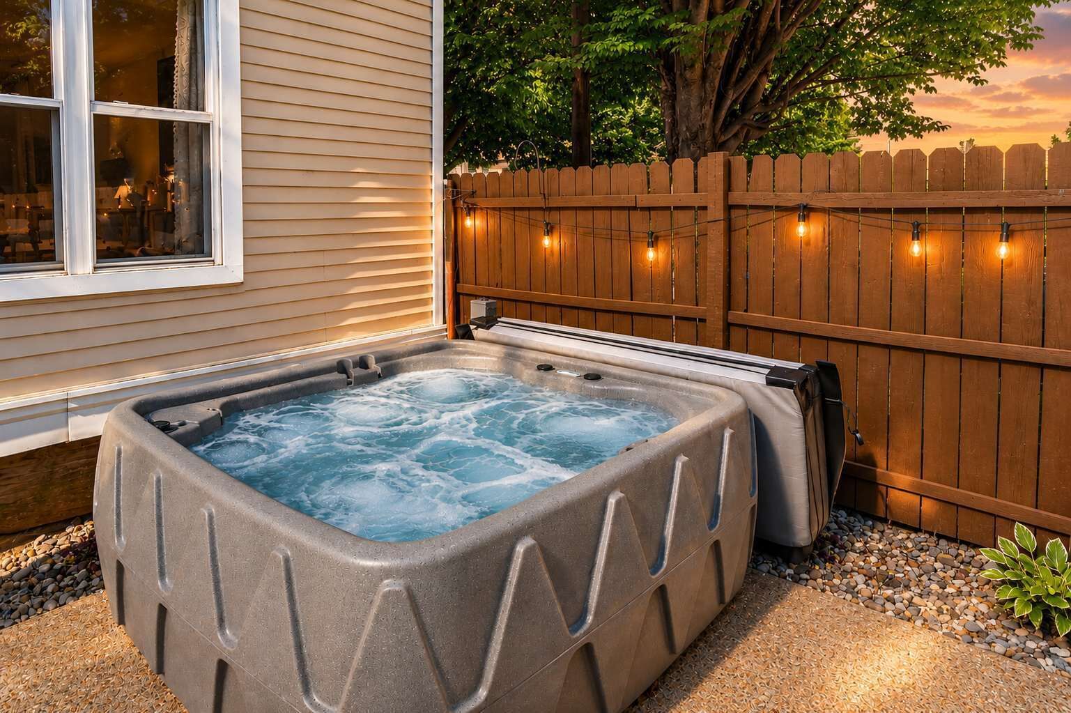 Outdoor spa tub