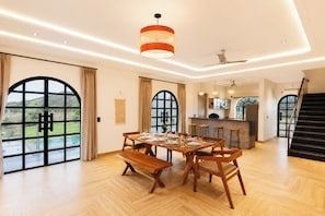 Dining - ELIVAAS Belvedere 4BHK Villa with Pool (Jaipur)