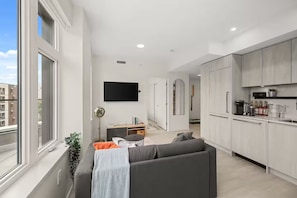 Interior - 2BR Sleek City Nest • Balcony • 1 Min to SkyTrain (Vancouver)