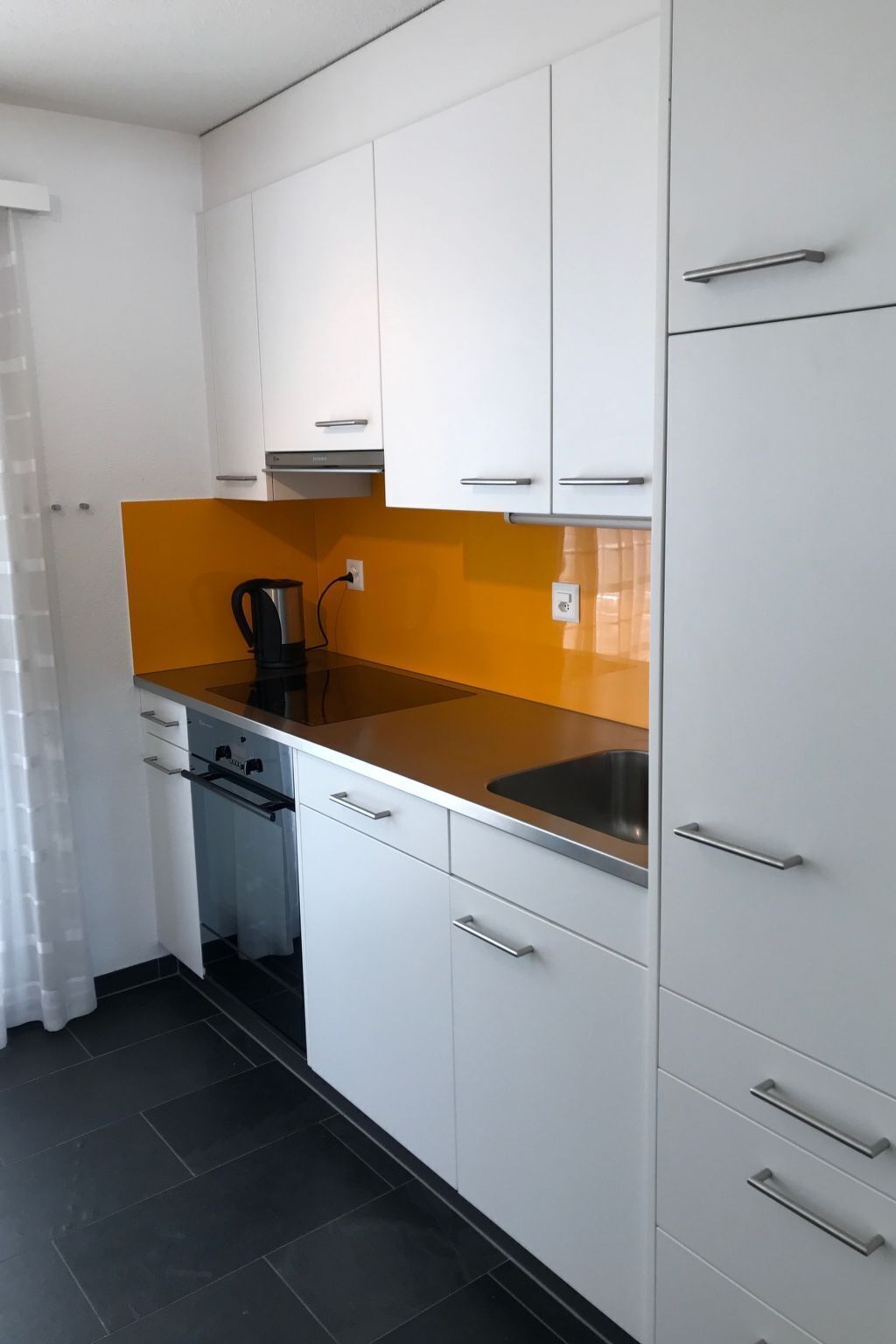 Fridge, oven, dishwasher, cookware/dishes/utensils