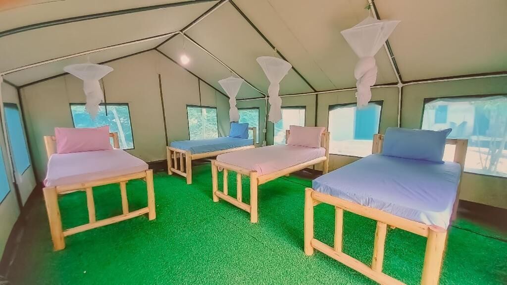 Barraca família, sacada, vista para o jardim | Spa