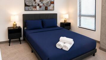 2 bedrooms, desk, iron/ironing board, travel cot