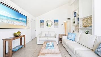 Smart TV, books, video library, stereo