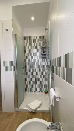Dusche, Haartrockner, Bidet, Handtücher