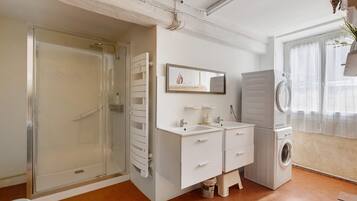 Shower, hair dryer