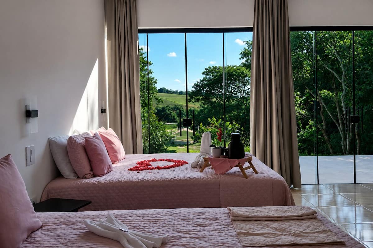 Cabana luxo, varanda coberta, vista para a montanha | Wi-Fi de cortesia