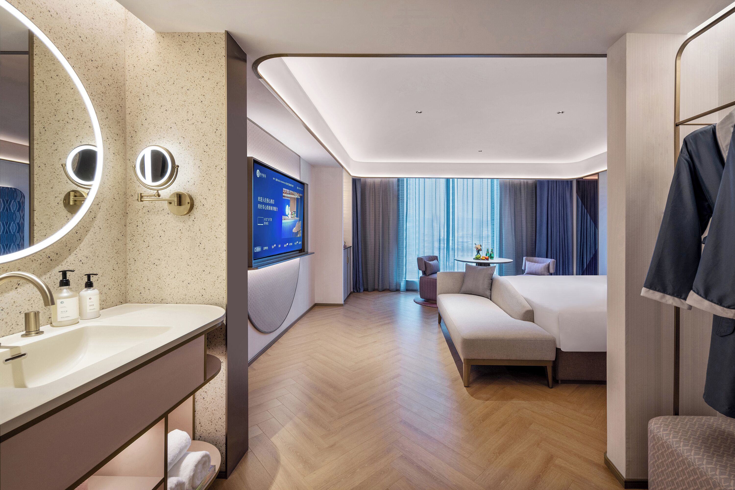Premium bedding, down duvets, memory-foam beds, free minibar