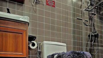 Douche, articles de toilette écologiques, sèche-cheveux, bidet