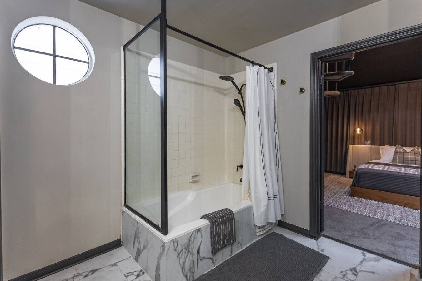 Hair dryer, towels