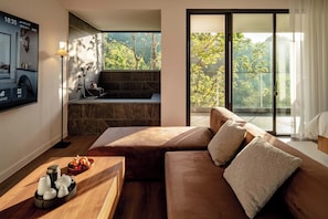 Elite Double Room, Balcony, Hill View | Living area