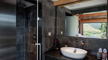 Exclusive Double Room, Balcony, Hill View | Bathroom | Free toiletries, hair dryer, towels, soap