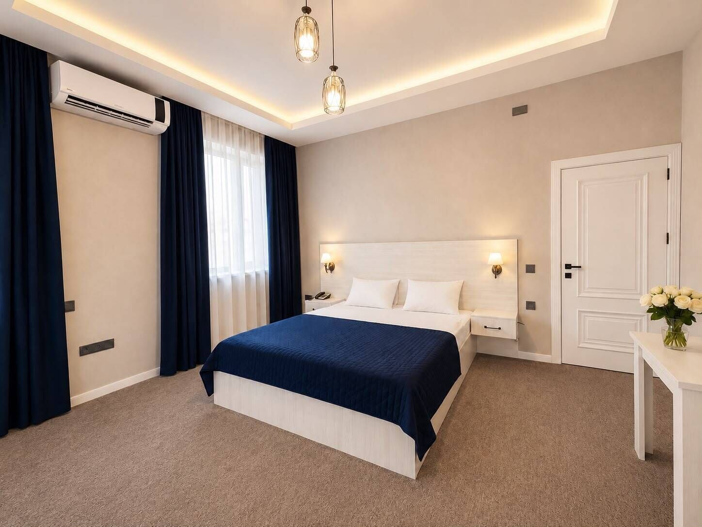 Deluxe Double Room, Balcony, City View | Desk, laptop workspace, blackout drapes, soundproofing