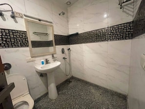 Deluxe Double Room, Balcony | Bathroom | Shower, free toiletries, towels, soap - Hotel Kasa Stays Near Pacific Mall  (New Delhi)