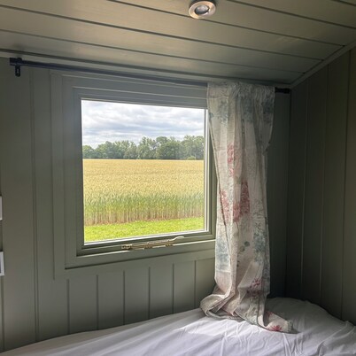 Shephards Hut in Shropshire, cosy and gorgeous interior , great views
Fire pit