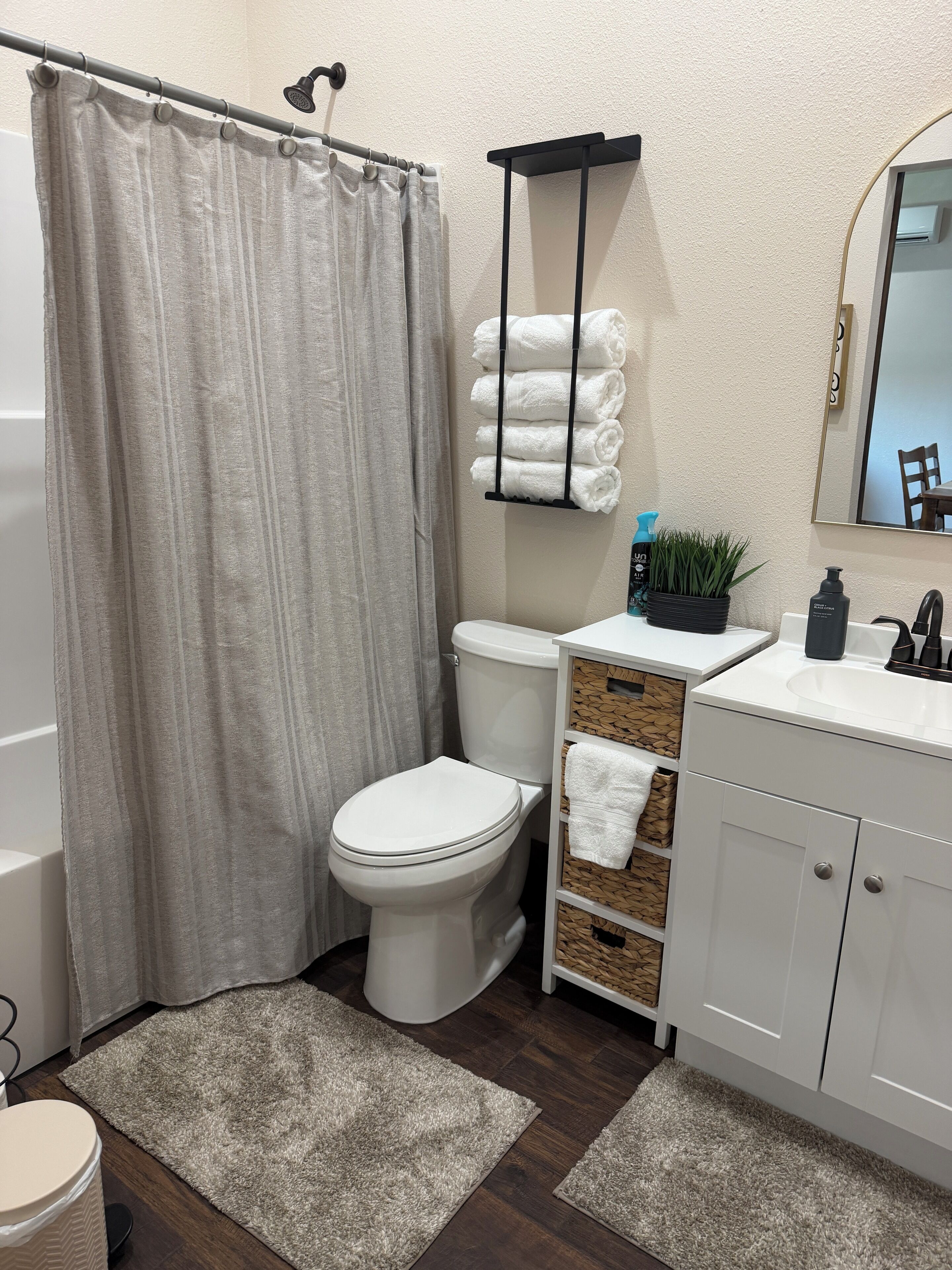 Towels, soap, toilet paper