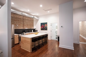 Coffee/tea maker, fridge, microwave, oven - Stay in the Heart of the Historic 100 Block (Council Bluffs)