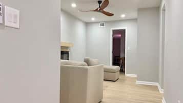 Smart TV, fireplace, video games, computer monitors