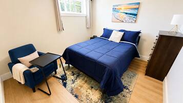 Desk, iron/ironing board, WiFi (free), bed sheets