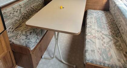 The Duck is a fully stocked camper, perfect for hunting camp or young families