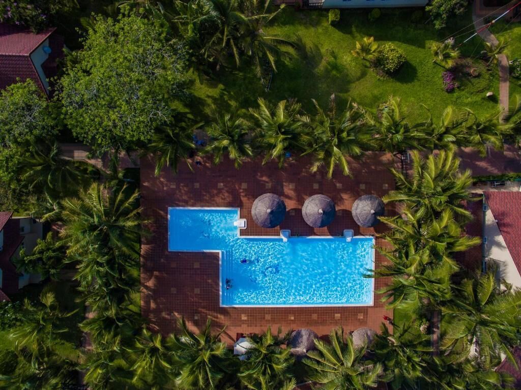 Habitación triple Deluxe, vista al jardín | Alberca | Alberca al aire libre 