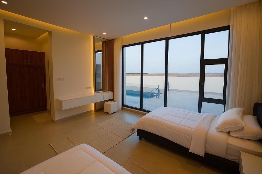 Chalet, balcón, vista al desierto | Insonorización, tabla de planchar con plancha y wifi gratis 