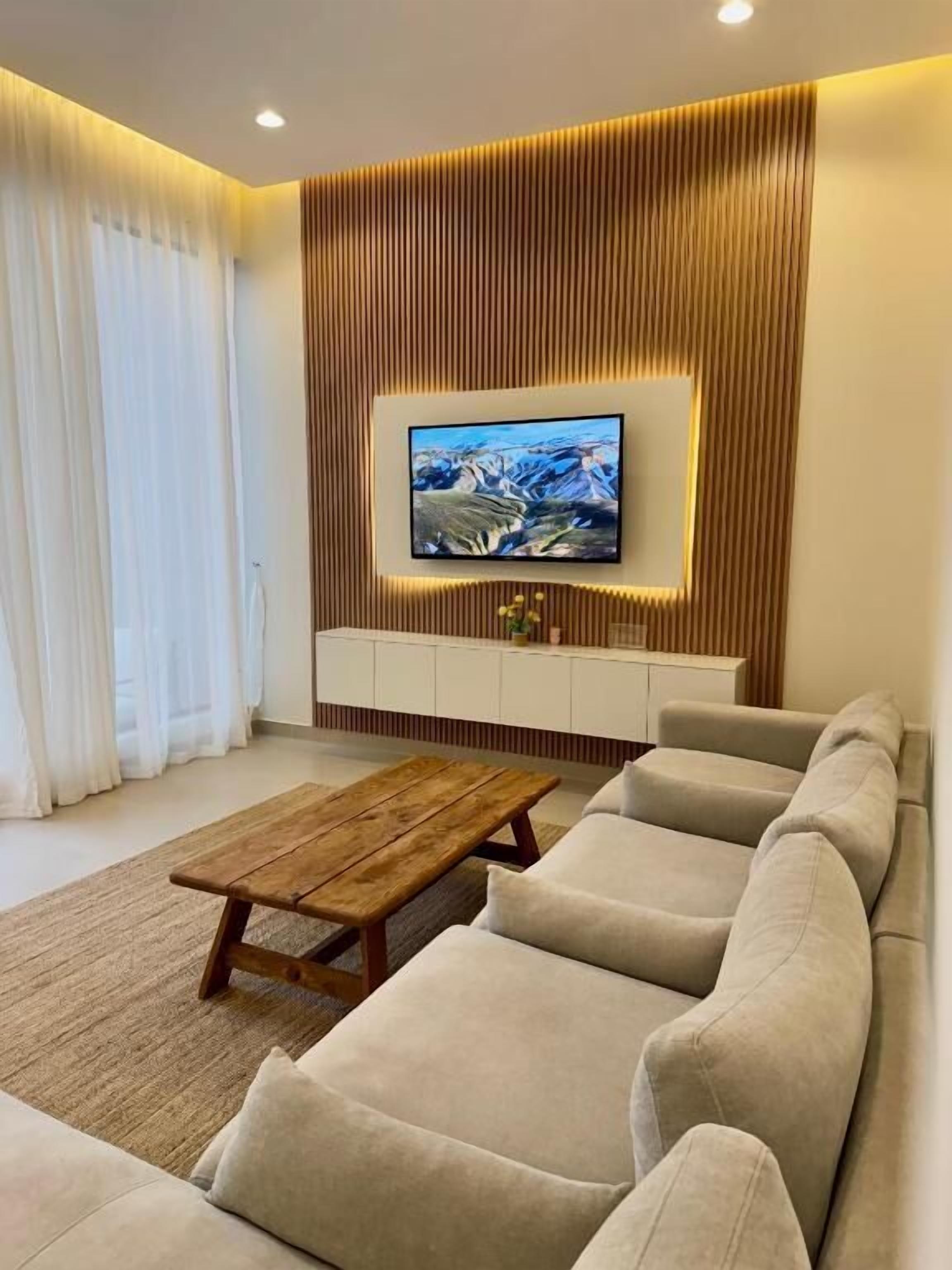 Chalet, balcón, vista al desierto | Área de sala de estar