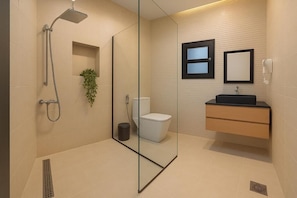 Chalet, Balkon, Blick auf die Wüste | Badezimmer | Dusche, kostenlose Toilettenartikel, Haartrockner, Hausschuhe