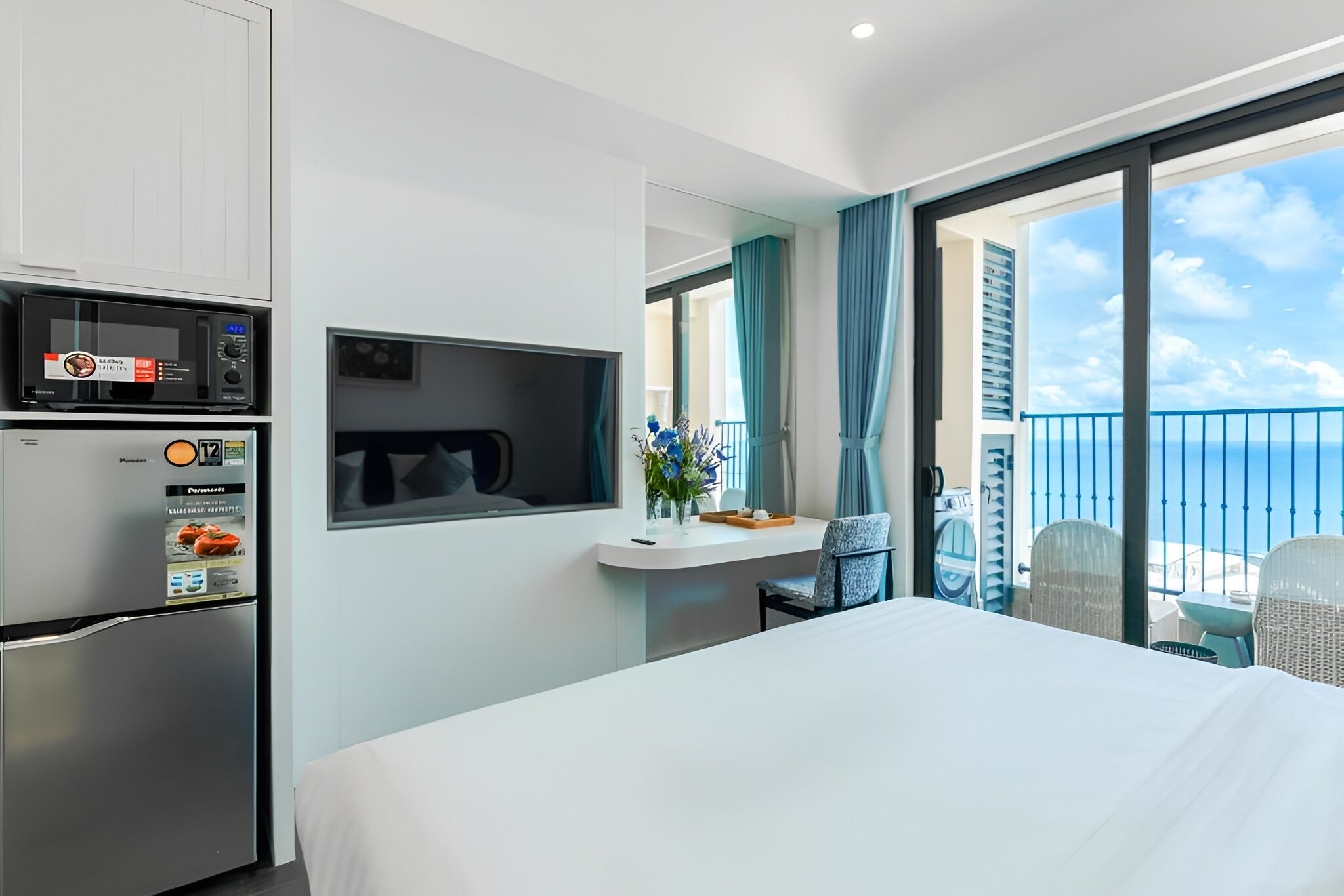 Pillow-top beds, blackout curtains, iron/ironing board, free WiFi
