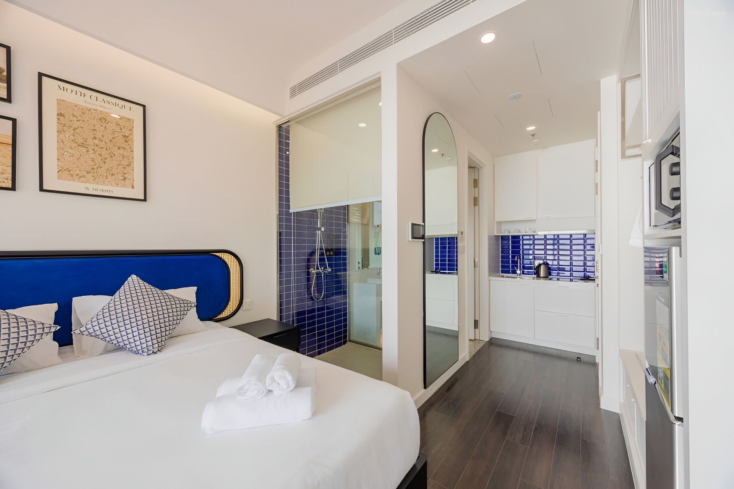 Estudio Premier, vistas al mar | Colchones con acolchado adicional y cortinas opacas