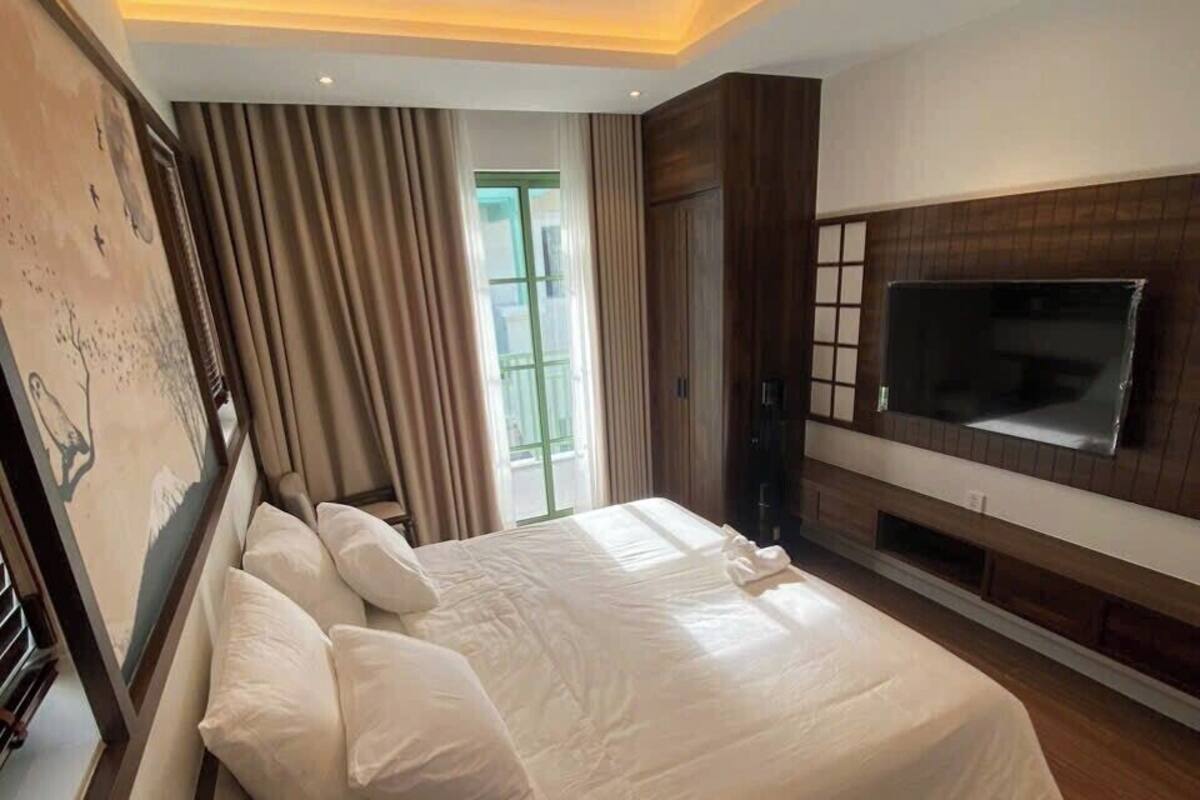 Vila Deluks, patio, pemandangan kebun | Wi-Fi gratis dan seprai linen