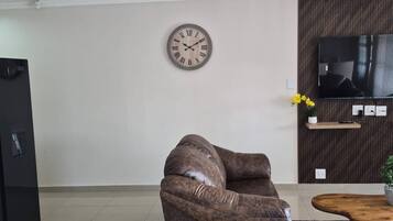 Una televisión, una chimenea