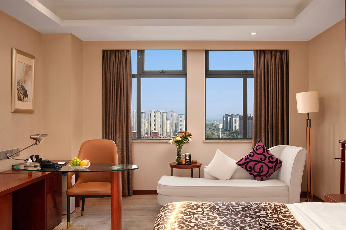 Executive Double Room, City View | In-room safe, desk, laptop workspace, blackout drapes