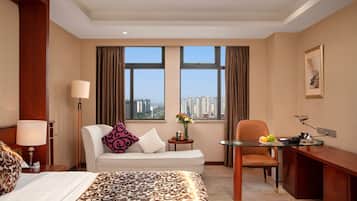 Executive Single Room, City View | In-room safe, desk, laptop workspace, blackout drapes