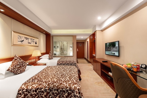 Executive Double Room, City View | In-room safe, desk, laptop workspace, blackout drapes