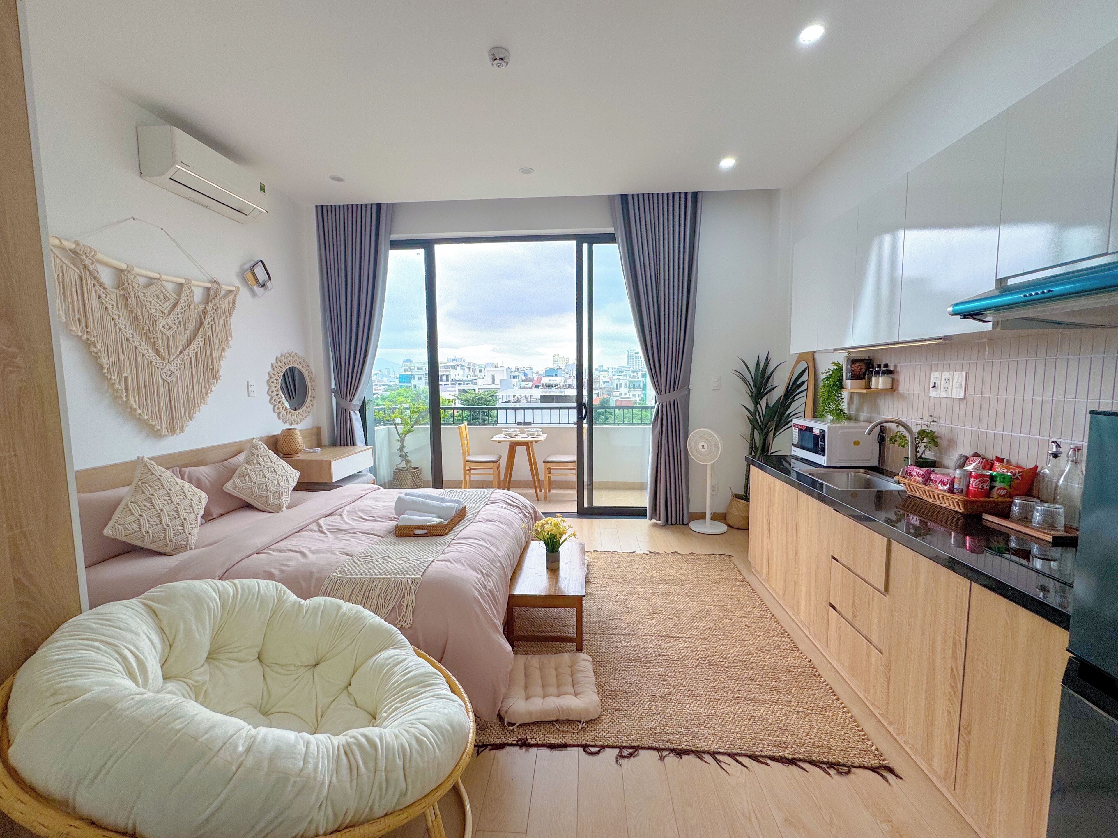 Departamento Deluxe, vista a la ciudad | Ropa de cama de alta calidad, camas con efecto memoria y wifi gratis 
