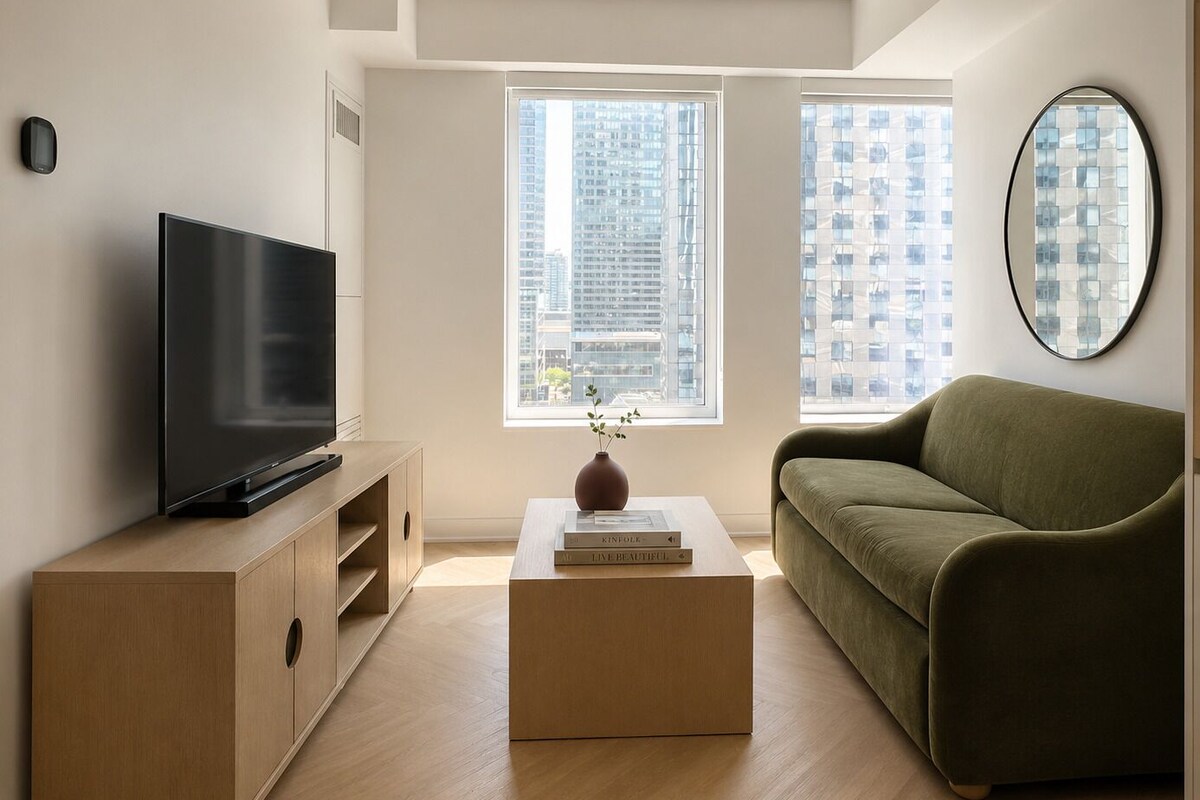 Standard Apartment, 1 Queen Bed with Sofa bed | Living area | Flat-screen TV, heated floors
