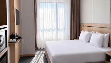 Habitación Confort doble | Sábanas de algodón egipcio, ropa de cama de alta calidad, caja fuerte