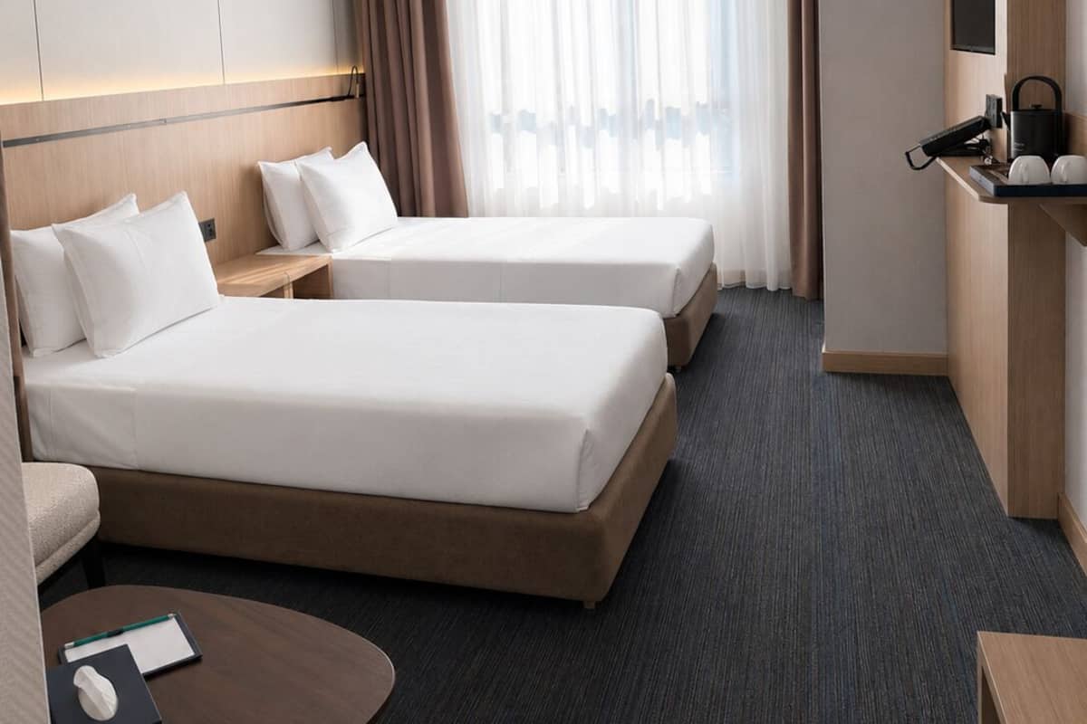 Egyptian cotton sheets, premium bedding, in-room safe, laptop workspace