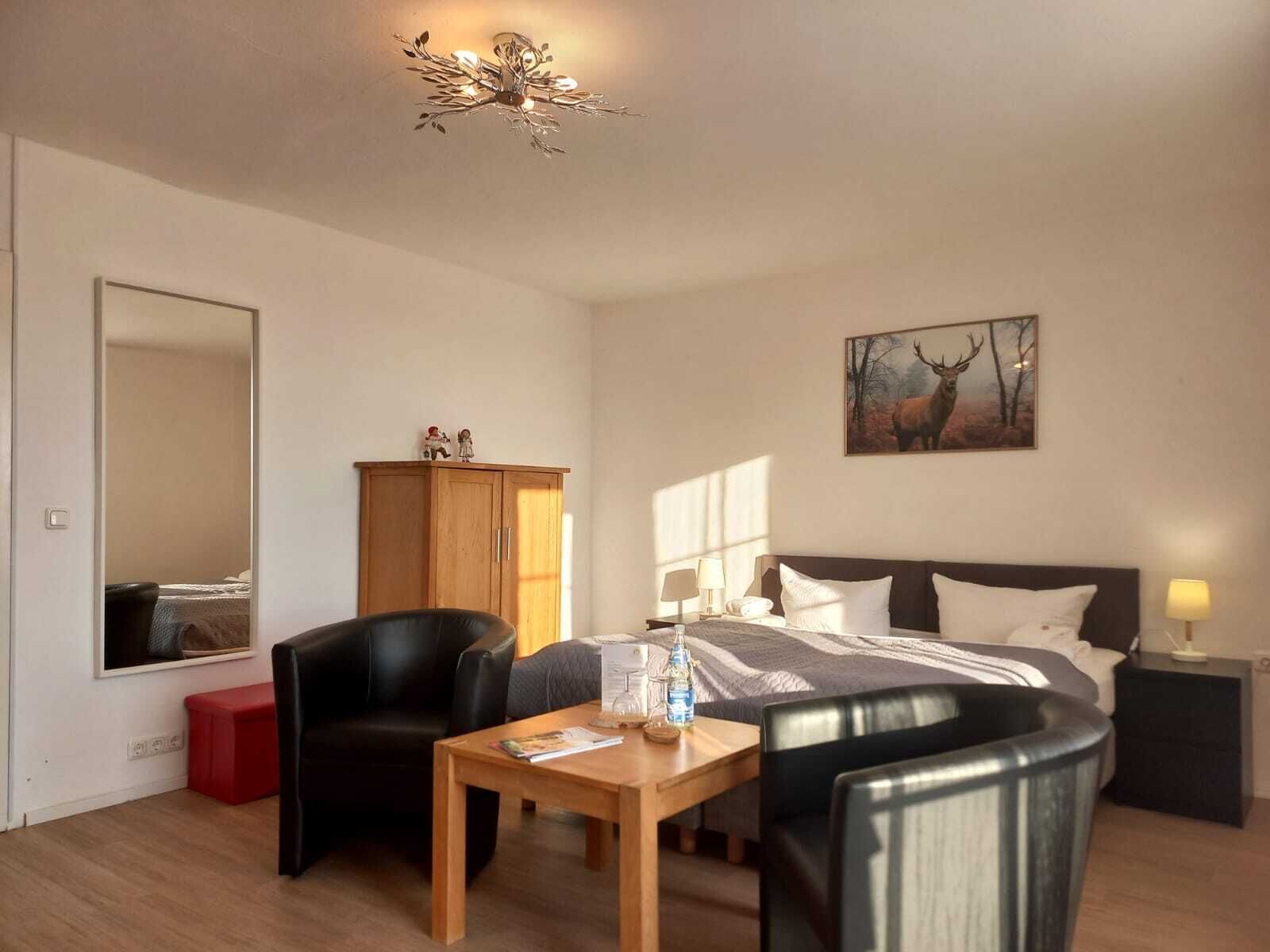 Desk, travel crib, WiFi (free), bed sheets