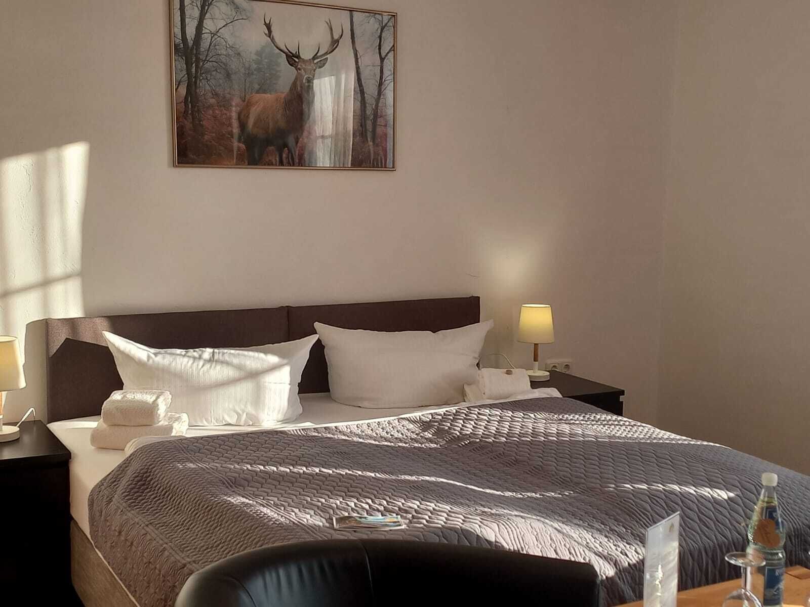 Desk, travel crib, WiFi (free), bed sheets