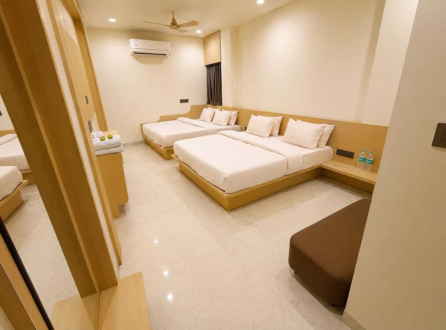 Desk, free WiFi, bed sheets
