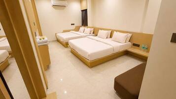 Desk, free WiFi, bed sheets