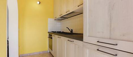 Fridge, oven, stovetop, cookware/dishes/utensils