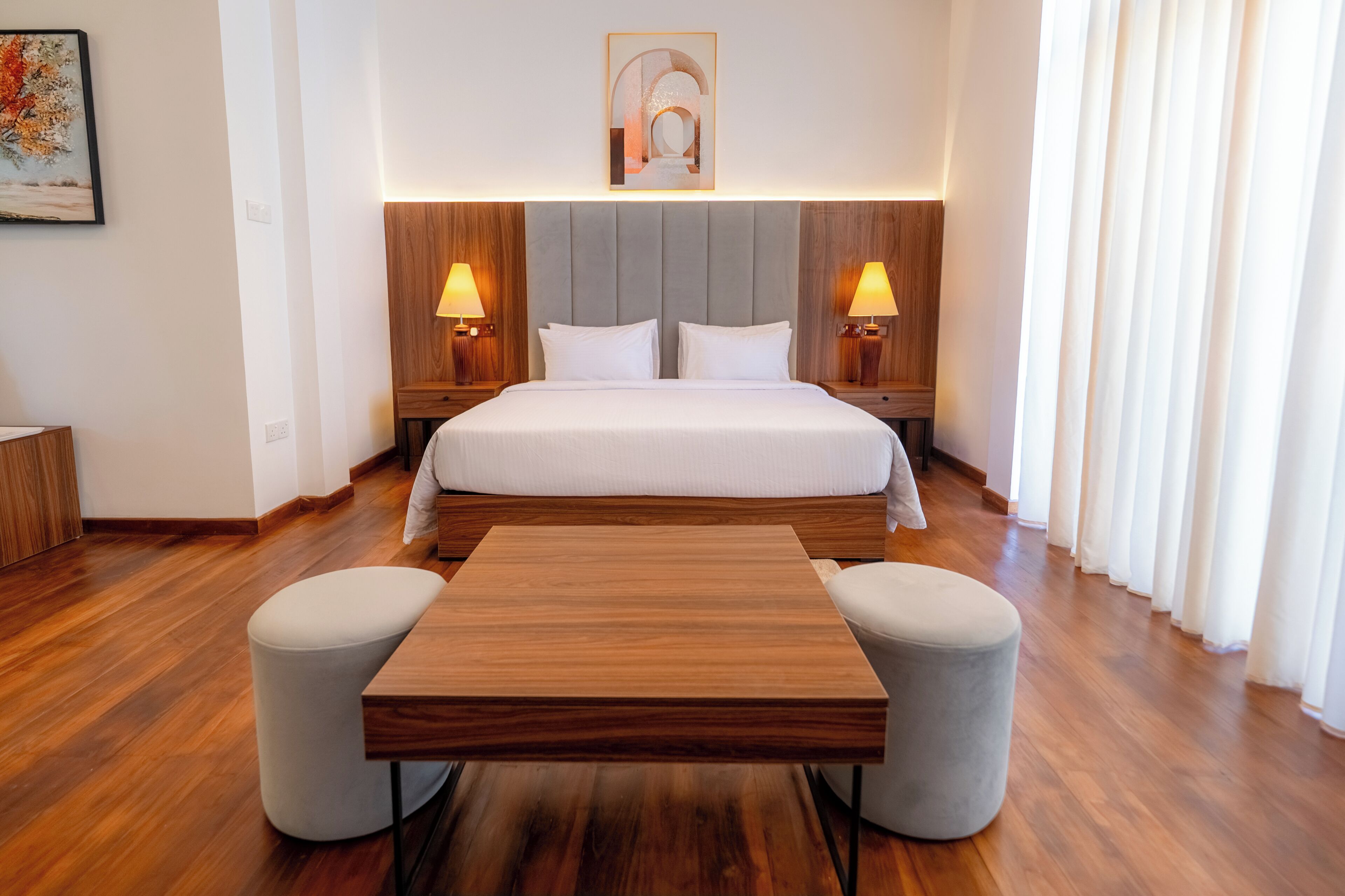 Premium bedding, down duvets, memory-foam beds, minibar