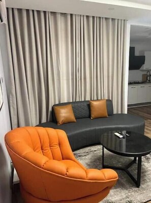 Living area - Radiant 1BR in Lekki 1 ~ Fast WiFi & 24/7 Power (Lagos)