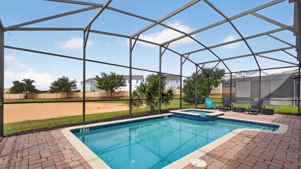 Pool - 8BR Pool/Spa, Themed Movie,Games and Kids Rooms. Disney area Waterpark Resort (Davenport)