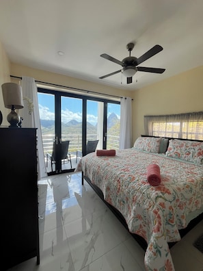 Iron/ironing board, WiFi, bed sheets - Wake up to views of the Pitons, ocean & Soufriere from this  hillside villa. (Soufriere)